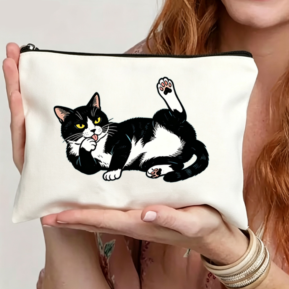 Cute Cat Print Makeup Bag, Tra - Skincare B Erl 评论和价格